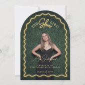 Invitation Petite fille lombeuse Wavy Yellow Neon Graduation  (Devant)