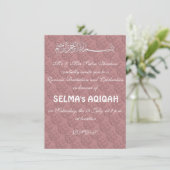 Invitation Petite fille musulmane Pink Aqiqah (Debout devant)