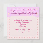 Invitation Petite fille musulmane rose aqiqah islamique (Dos)