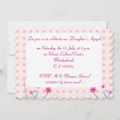 Invitation Petite fille musulmane rose aqiqah islamique (Dos)