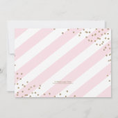 invitation petite fille or rose rayures (Dos)