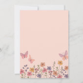 Invitation Petite fille papillon rose Baby shower floral (Dos)