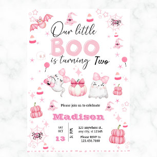 Invitation Petite Fille Petit Boo Halloween Anniversaire N'Im