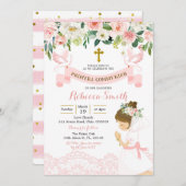 Invitation Petite Fille Priant Première Communion (Devant / Derrière)