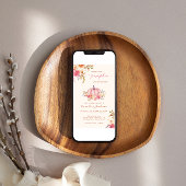 Invitation Petite fille rose Baby shower Citrouille