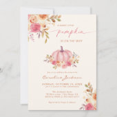 Invitation Petite fille rose Baby shower Citrouille (Devant)