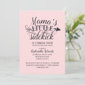 Invitation Petite fille rose de maman, petit sidekick (Debout devant)