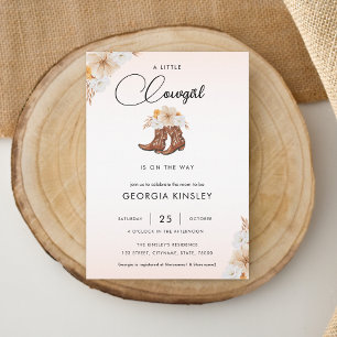 Invitation Petite fille rose florale Baby shower occidental