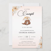 Invitation Petite fille rose florale Baby shower occidental (Devant)