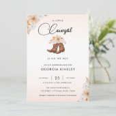 Invitation Petite fille rose florale Baby shower occidental (Debout devant)