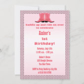 Invitation Petite fille rose Pois 1er anniversaire (Dos)