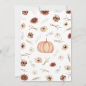 Invitation Petite fille Rustique Baby shower Citrouille (Dos)