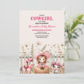 Invitation Petite fille sur le chemin Baby shower (Debout devant)