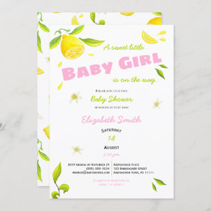 Invitation petite fille sur le chemin babyshower