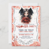Invitation Petite fille vampire Gothique Halloween (Devant)