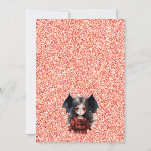 Invitation Petite fille vampire Gothique Halloween (Dos)