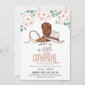 Invitation Petite fille Western Floral Baby shower fille (Devant)