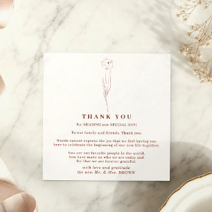 Invitation Petite Fleur Boho Terracotta Indie merci