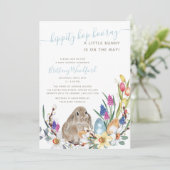 Invitation Petite fleur de printemps Bunny et Baby shower de  (Debout devant)