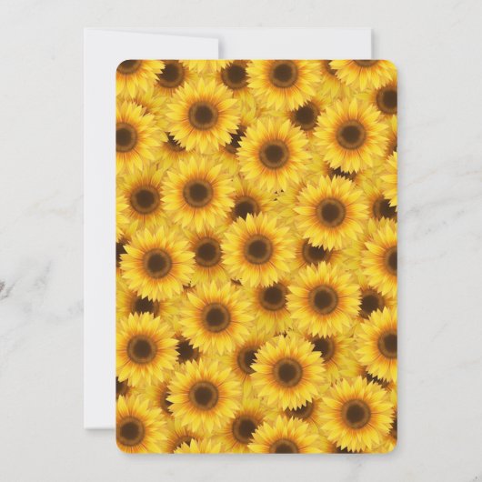 Invitation Petite Fleur de tournesol Fille premier anniversai (Dos)