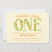 Invitation Petite Fleur Mignonne Daisy Premier Anniversaire (Devant)