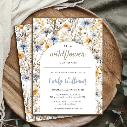 Invitation Petite fleur sauvage baby shower