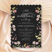 Invitation Petite Fleur Sauvage Baby Shower Bohème Noir