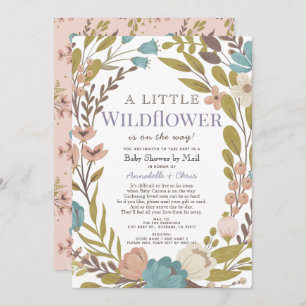 Invitation Petite Fleur sauvage Baby shower par courrier