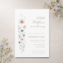 Petite Fleur Sauvage Fête de Bébé Florale Aquarell