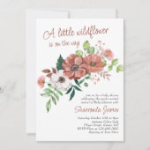 Invitation Petite Fleur Sauvage Fête Prénatale Fleurs d'Autom (Devant)