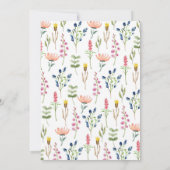 Invitation Petite Fleur sauvage lapin fille Anniversaire (Dos)