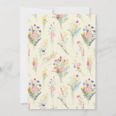 Invitation Petite Fleur sauvage papillon fille 1er anniversai (Dos)