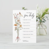 Invitation Petite Fleur Sauvage Souhaits pour Bébé Jeu de Bab (Debout devant)