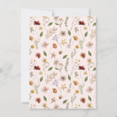 Invitation Petite Fleur Sauvage Souhaits pour Bébé Jeu de Bab (Dos)