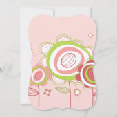 Invitation Petite fleurs rose douce Baby shower floral fille (Dos)