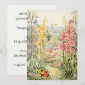 Invitation Petite Floraison Baby Sprinkle | Jardin Floral (Devant / Derrière)