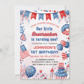 Invitation Petite Fougasse Fête d'anniversaire 1 an 4 juillet (Devant)