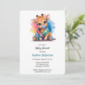 Invitation Petite girafe Pacifique et Baby shower de couvertu (Debout devant)