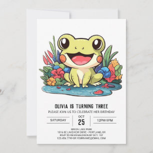 Invitation Petite grenouille magique Anniversaire numérique