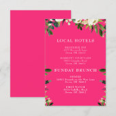 Invitation Petite insertion Florale Blanche en cascade (Devant / Derrière)