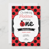 Invitation Petite Ladybug premier anniversaire Polka Dot Invi (Devant)