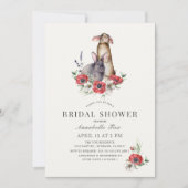 Invitation Petite Lapin Red Anemone Fête des mariées Florale (Devant)