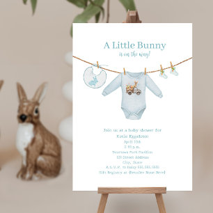 Invitation Petite lapin Vêtements de Pâques Baby shower Garço
