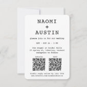 Invitation Petite machine à écrire tout-en-un QR Code Mariage (Devant)