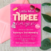 Invitation Petite Mademoiselle Threenager - 3e anniversaire f