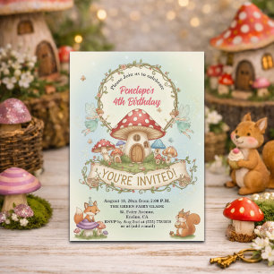 Invitation Petite Maison de Champignons Fées 4ème Anniversair