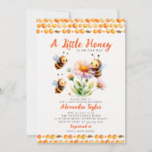 Invitation Petite miel mignonne abeilles Fleur sauvage bébé f (Devant)