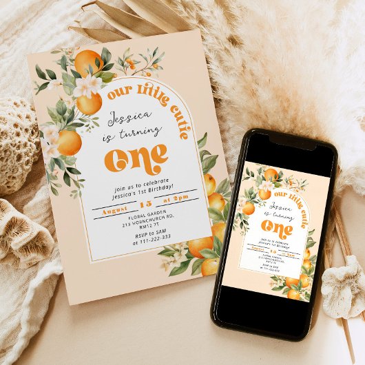 Invitation Petite mignonne 1er anniversaire