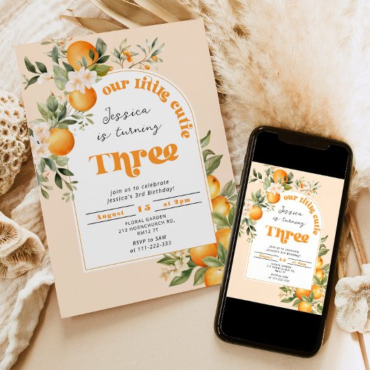 Invitation Petite mignonne 3ème anniversaire