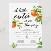 Invitation Petite mignonne moderne est en chemin fille orange (Devant / Derrière)